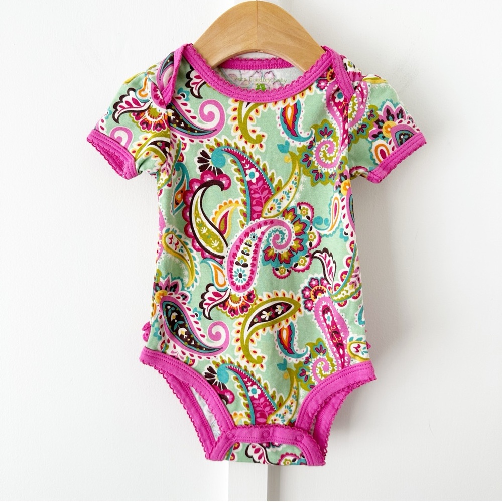 VERA BRADLEY green paisley onesie